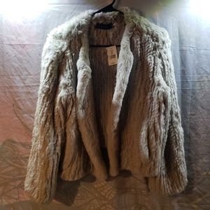 Ash Rabbit Fur Coat